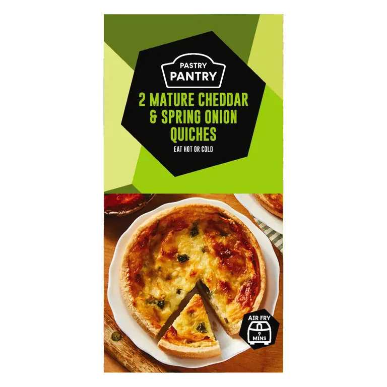 The Pastry Pantry 2 Mature Cheddar & Spring Onion Quiches 240g