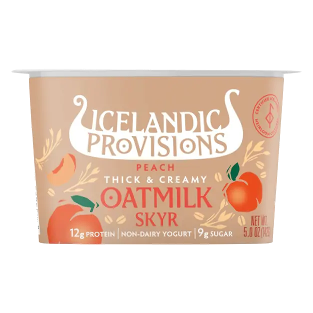 Thick & Creamy Non-Dairy Peach Oatmilk Skyr Yogurt