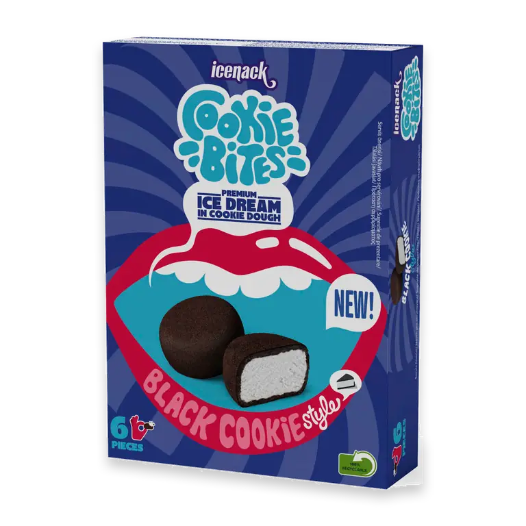 Glass Cookie Bites Black Cookie 6-pack