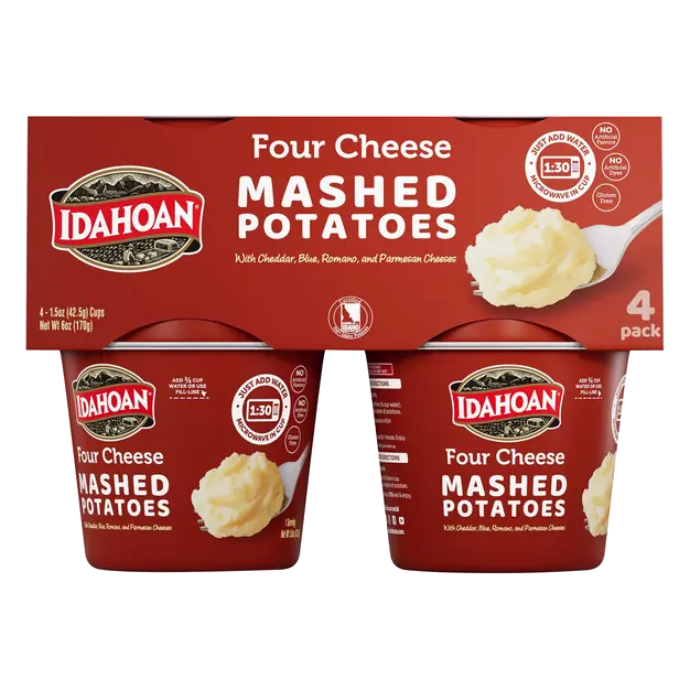 Four Cheese Mashed Potatoes Cups Microwave - 4 ct