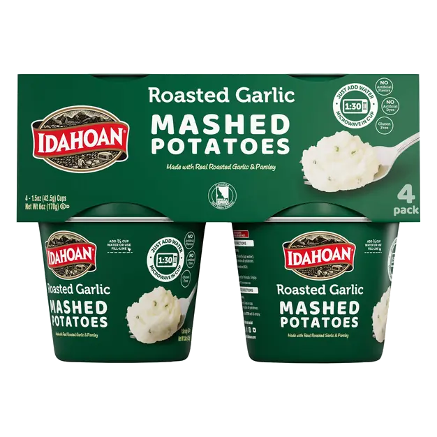 Roasted Garlic Mashed Potatoes Cups Microwave - 4 ct