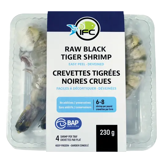 IFC Frozen Seafood Black Tiger Shrimp Raw 230 g
