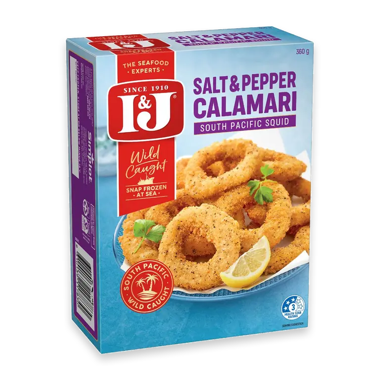 I&J Salt & Pepper Calamari Rings Lightly Crumbed