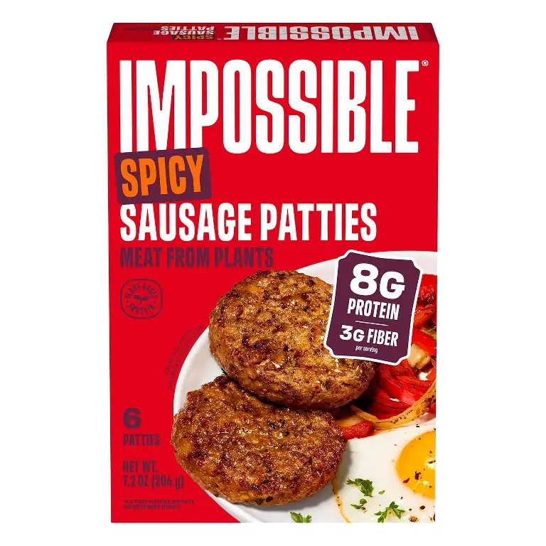 Impossible Plant-Based Spicy Sausage Patties - Frozen - 7.2oz/6ct