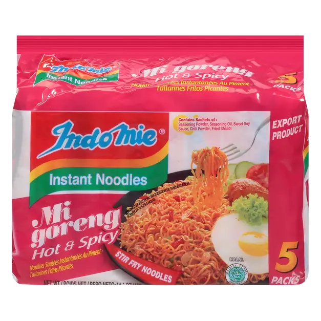 Mi Goreng Hot & Spicy Instant Soup Noodles - 5 ct