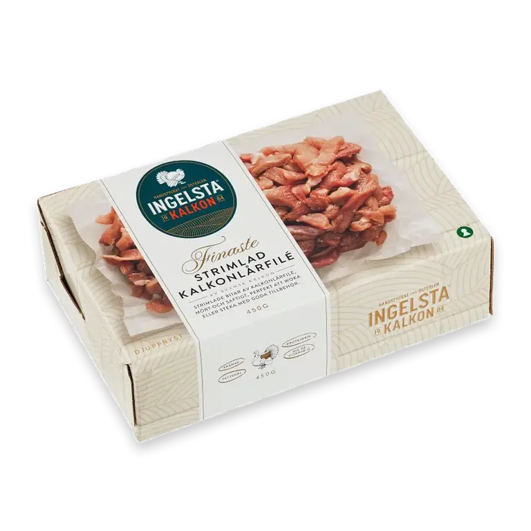 Kalkonlårfilé strimlad Fryst 450g