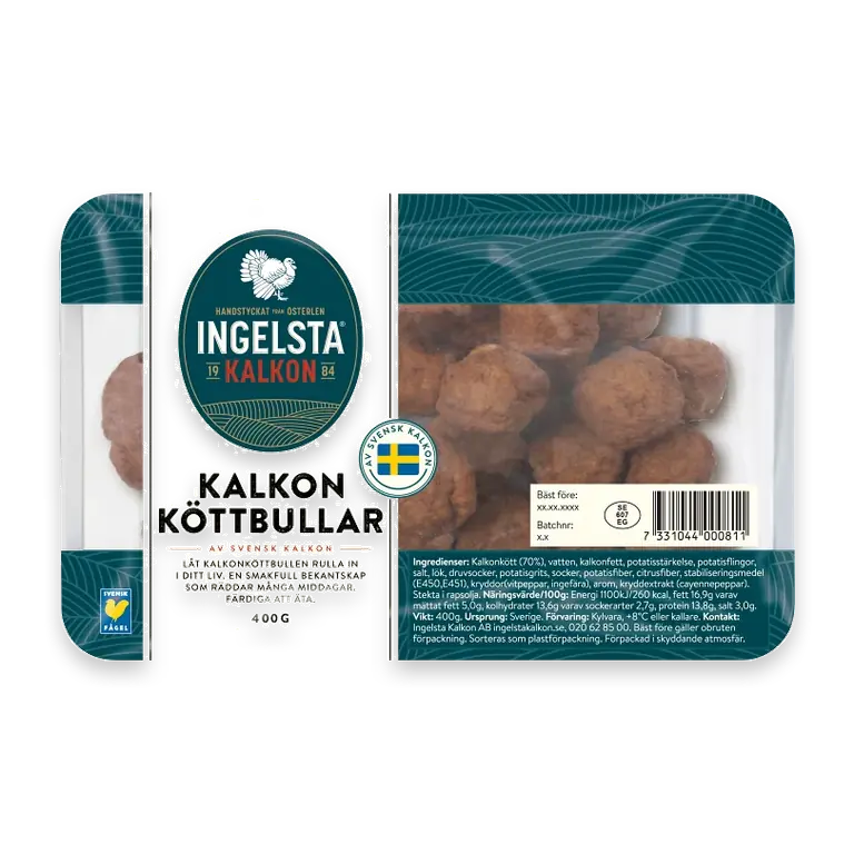 Köttbullar Kalkon Stekta 400g