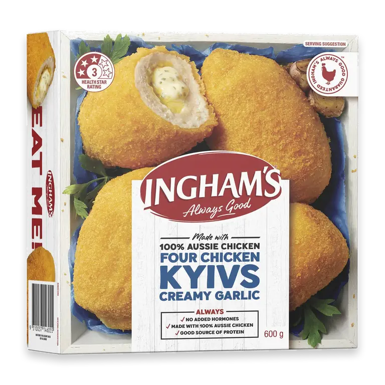 Four Chicken Kyivs Creamy Garlic Frozen Meal