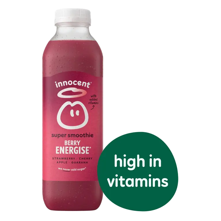 Berry Energise, Strawberry, Cherry, Apple & Guarana Super Smoothie with Vitamins 750ml