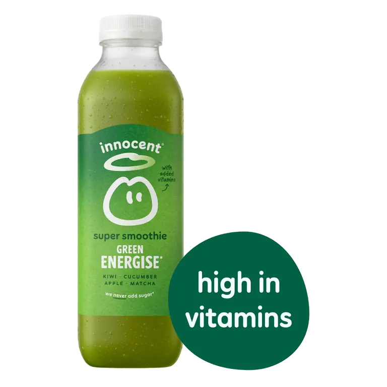 Green Energise, Kiwi, Cucumber, Apple & Matcha Super Smoothie with Vitamins 750ml