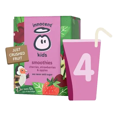 Kids Cherries, Strawberries & Apples Fruit Smoothies