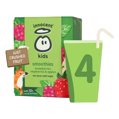 Kids Strawberries, Raspberries & Apples Fruit Smoothies