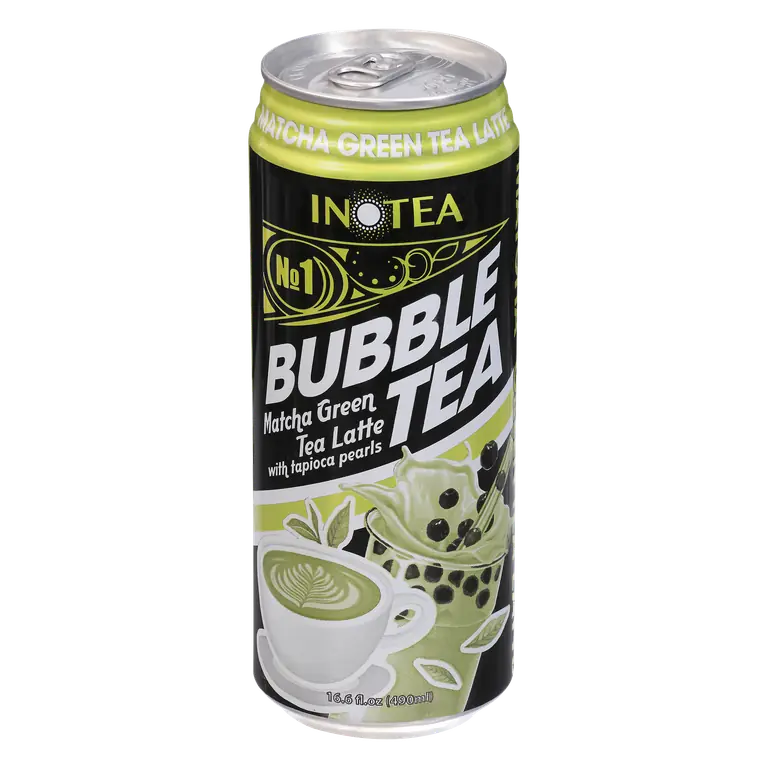 Matcha Green Tea Latte Bubble Tea with Tapioca Pearls