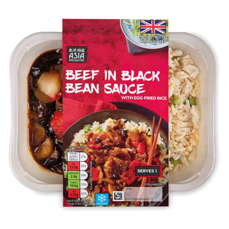 Beef in Black Bean Sauce with Egg Fried Rice