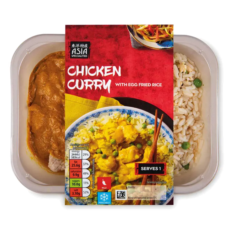 Chinese Chicken Curry with Egg Fried Rice