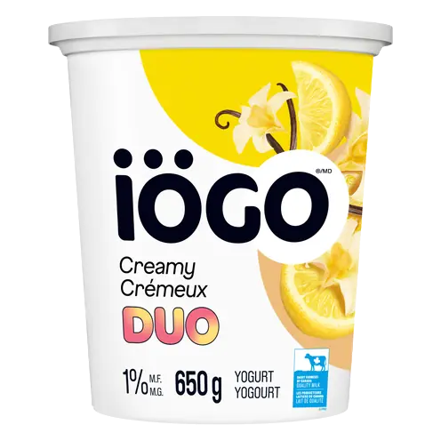 1% Creamy Duo Yogurt Tub Lemon-Vanilla 650 g