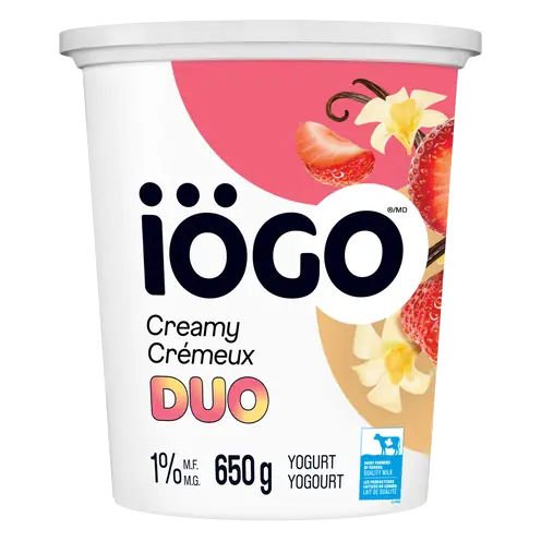 1% Creamy Duo Yogurt Tub Vanilla-Strawberry 650 g