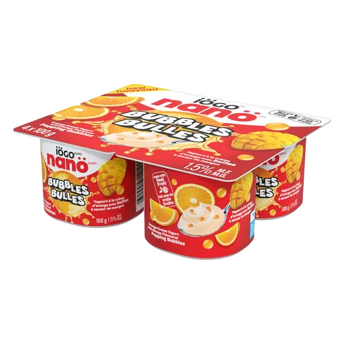 Bubbles 1.5% Yogurt Orange Cream Mango 4 x 100 g