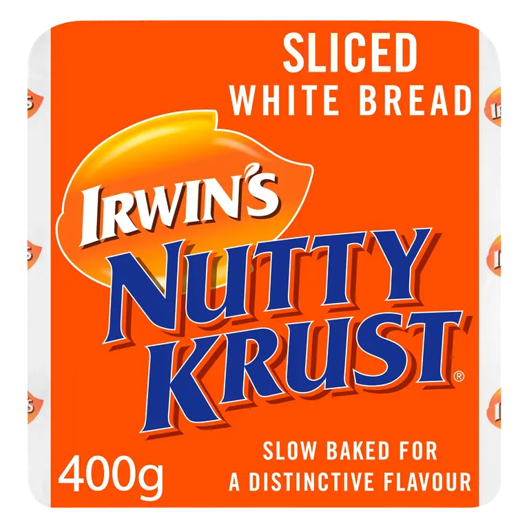 Irwin's Nutty Krust Sliced White Plain Bread 400g