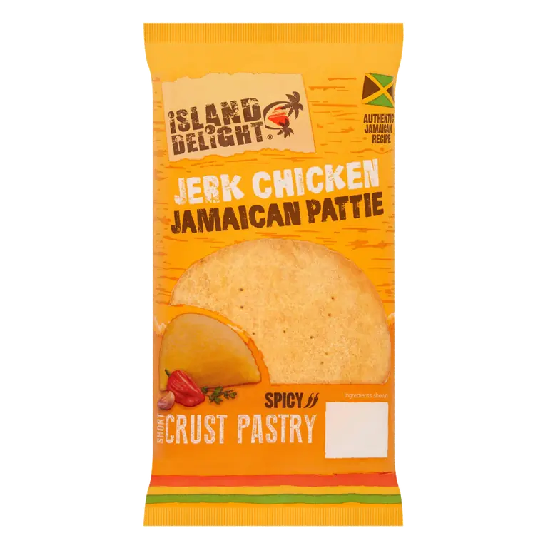 Island Delight Short Crust Pastry Jerk Chicken Jamaican Pattie 140g
