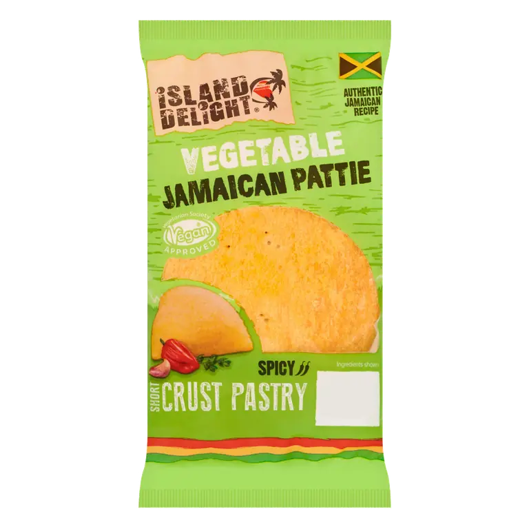 Island Delight Vegetable Jamaican Pattie Short Crust Pastry 140g