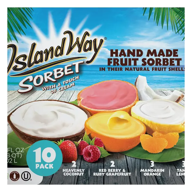 Hand Made Fruit Sorbet Variety Pack - 10 ct Frozen
