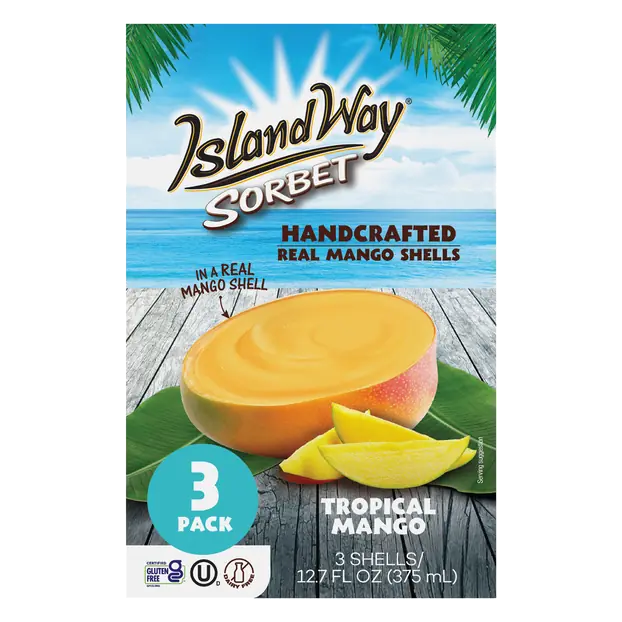 Tropical Mango Sorbet in Mango Shells - 3 ct