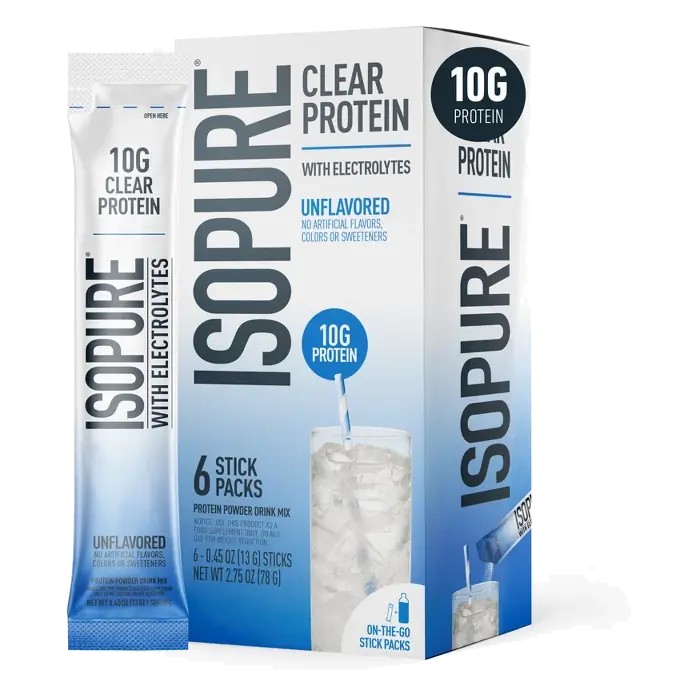 Isopure Protein Water Stick Pack - Unflavored - 6ct