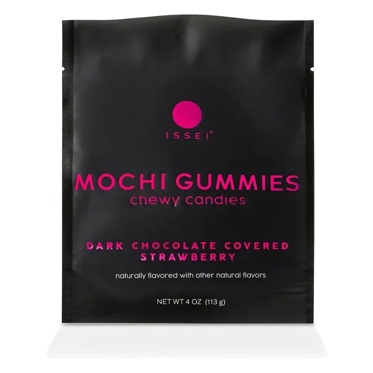 Issei Mochi Gummies Chocolate Covered Strawberry Chewy Candy, 4oz