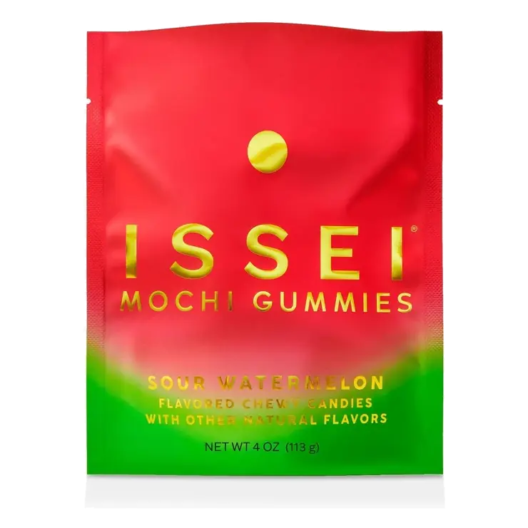 Issei Mochi Gummies Sour Watermelon Chewy Candy, 4oz