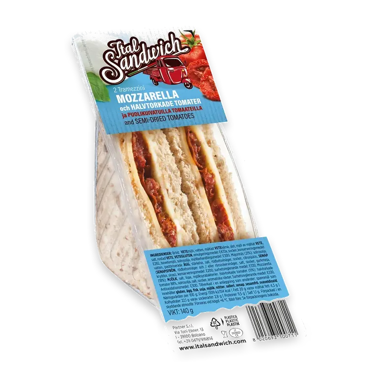 Sandwich Mozzarella & tomat 140g