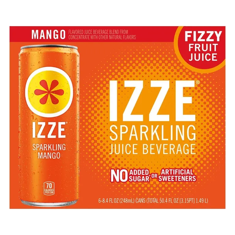 IZZE Mango Sparkling Juice, 6pk/8.4 fl oz Cans: 60% Juice Content