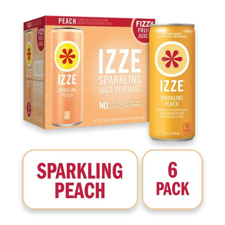 No Sugar Added Peach Sparkling Juice Beverage Blend