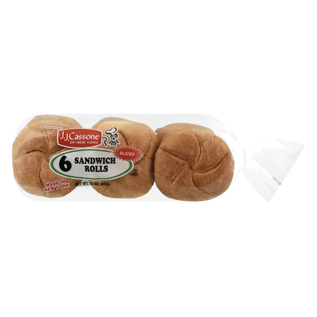 J.J. Cassone Sliced Sandwich Rolls - 6 ct