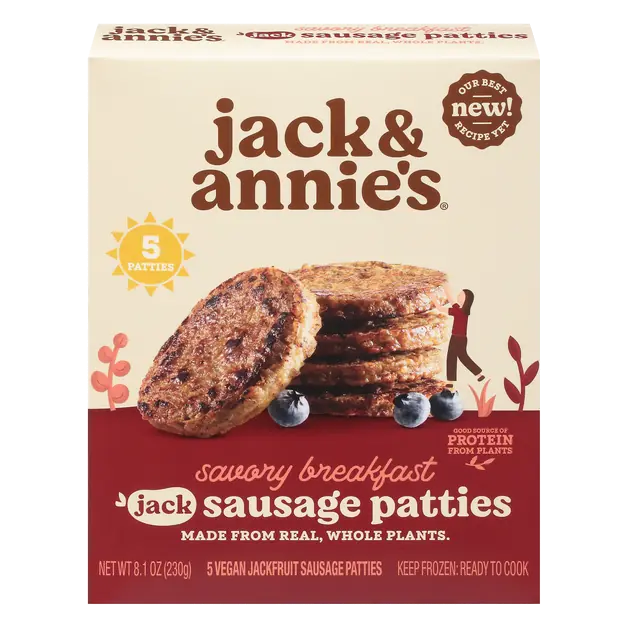 Savory Breakfast Jackfruit Sausage Patties Frozen