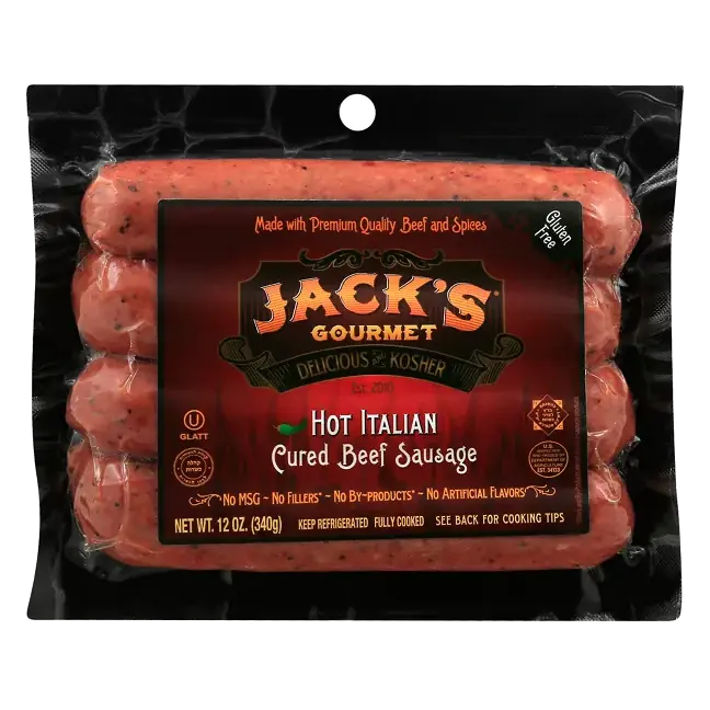 Beef Sausage, Cured, Hot Italian