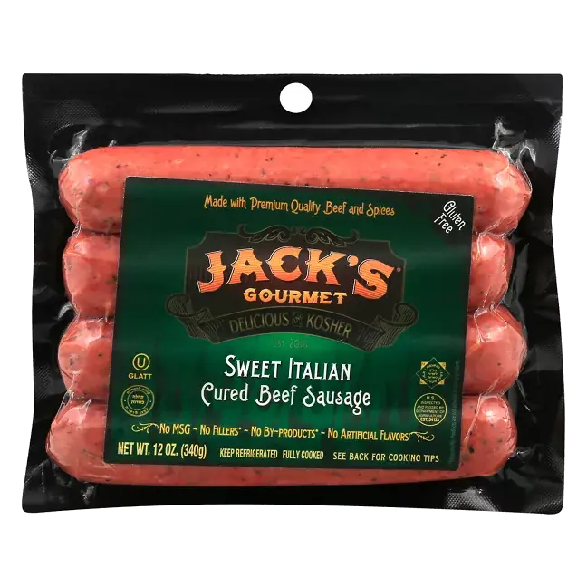 Beef Sausage, Cured, Sweet Italian