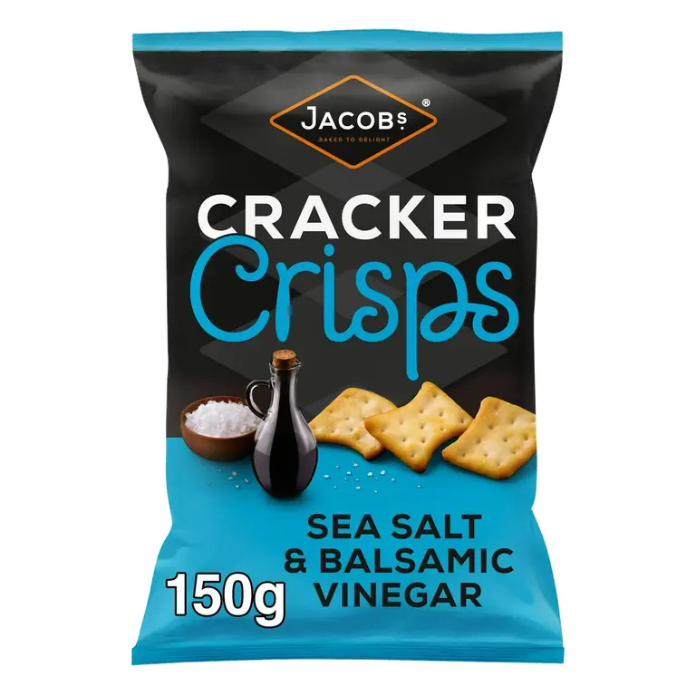 Cracker Crisps Salt & Balsamic Sharing Bag Snacks 150g