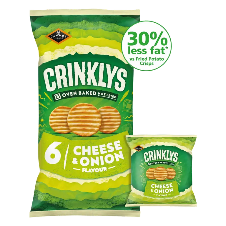 Jacob’s Crinklys Cheese & Onion Multipacks 6x23g