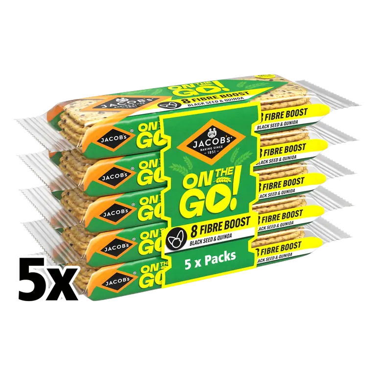 Jacobs On The Go Fibre Boost Black Seed & Quinoa 5 x 40g