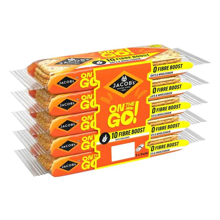 On the Go 5 x 46g Fibre Boost Oats & Wholegrain Crackers