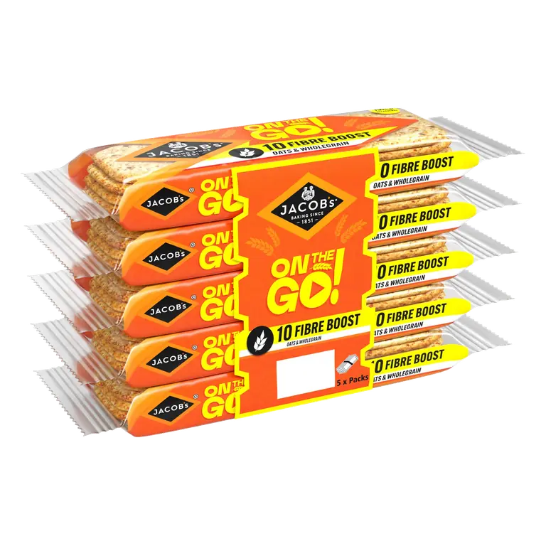 Jacob's On The Go Fibre Boost Oats & Wholegrain 5 x 46g