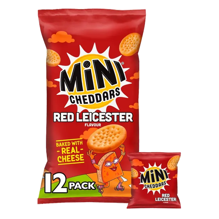 s Mini Cheddars Red Leicester Multipack Snacks 12 Pack