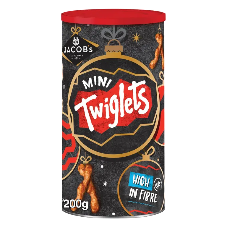 s Mini Twiglets Original Baked Snacks Christmas Tub 200g