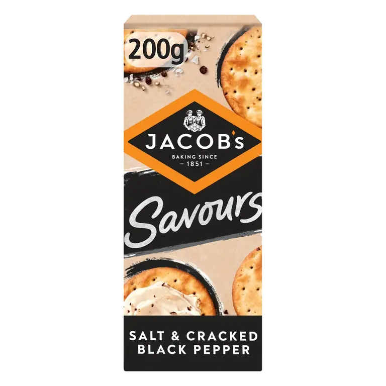 s Savours Bakes Salt & Cracked Black Peppers Crackers