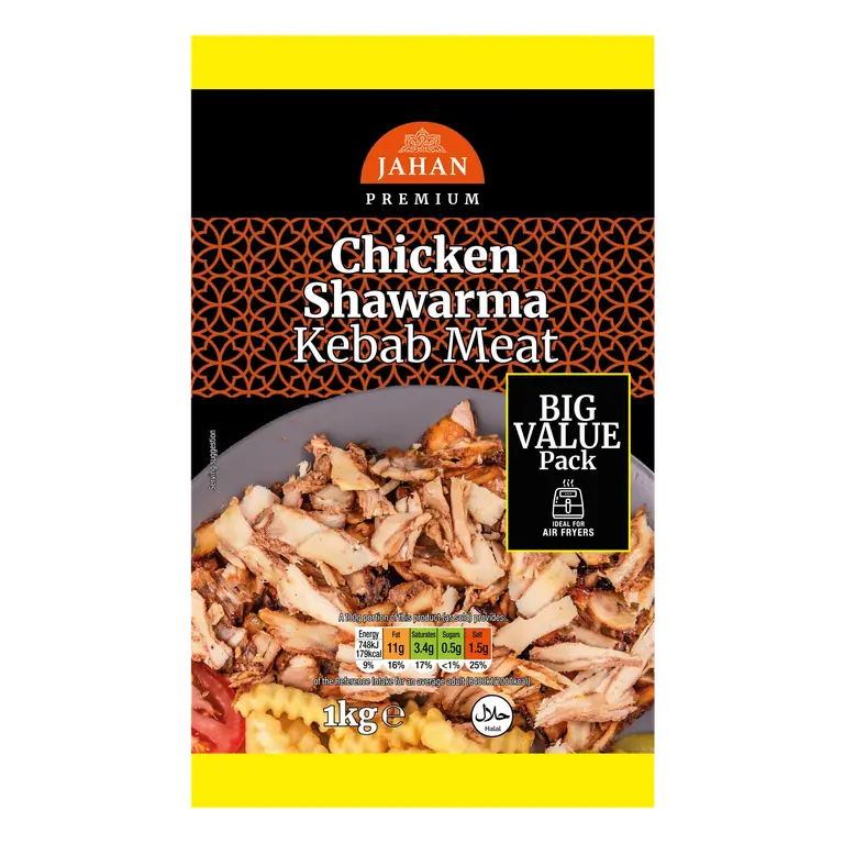 Jahan Premium Chicken Shawarma Kebab Meat 1kg