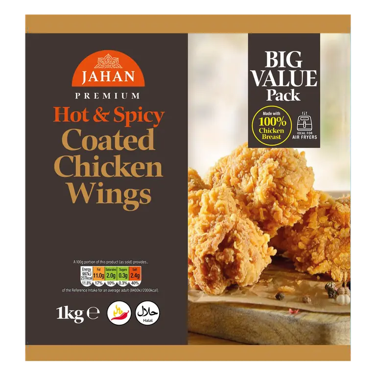 Jahan Premium Hot & Spicy Coated Chicken Wings 1kg