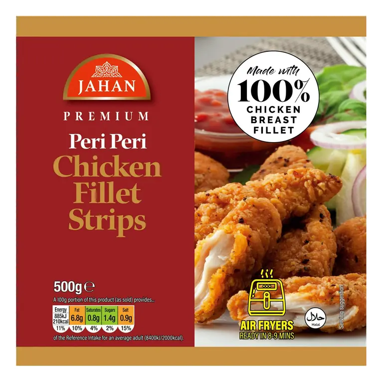 Premium Peri Peri Chicken Fillet Strips 500g