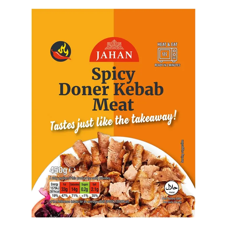 Spicy Takeaway Cooked Sliced Doner Meat