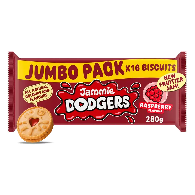 16 Raspberry Flavour Biscuits Jumbo 280g